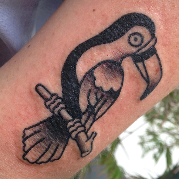Tucan tattoo black and grey