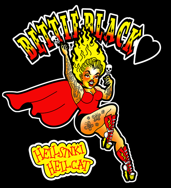 Bettie Black Heart Hellsinki Hellcat