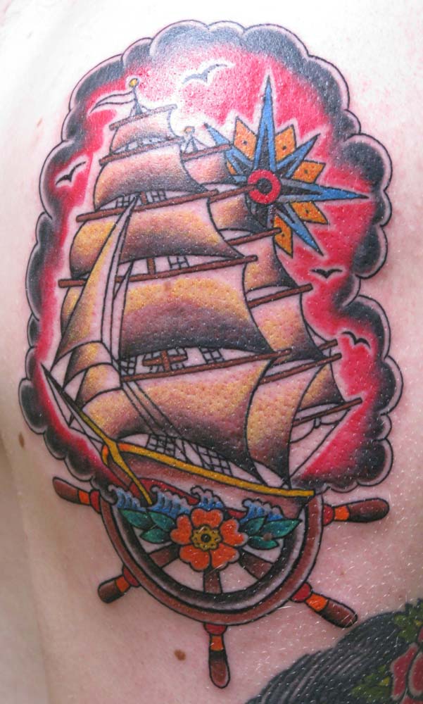Sailor Jerry Ship Tattoo