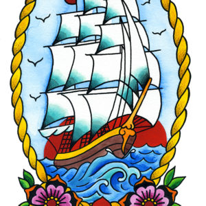 Ship sailor tattoo